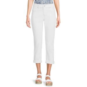 SILVER JEANS CO. Women’s White Elyse Mid Rise Capri Jeans Size 18W / 36W